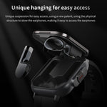 D8 2.01 pollici 2 in 1 auricolare Bluetooth orologio intelligente con cinturino in acciaio, supporto monitoraggio sanitario / NFC, Steel Band (Black), Steel Band (Silver)