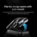 D8 2.01 pollici 2 in 1 auricolare Bluetooth orologio intelligente con cinturino in acciaio, supporto monitoraggio sanitario / NFC, Steel Band (Black), Steel Band (Silver)
