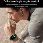 D8 2.01 pollici 2 in 1 auricolare Bluetooth orologio intelligente con cinturino in acciaio, supporto monitoraggio sanitario / NFC, Steel Band (Black), Steel Band (Silver)