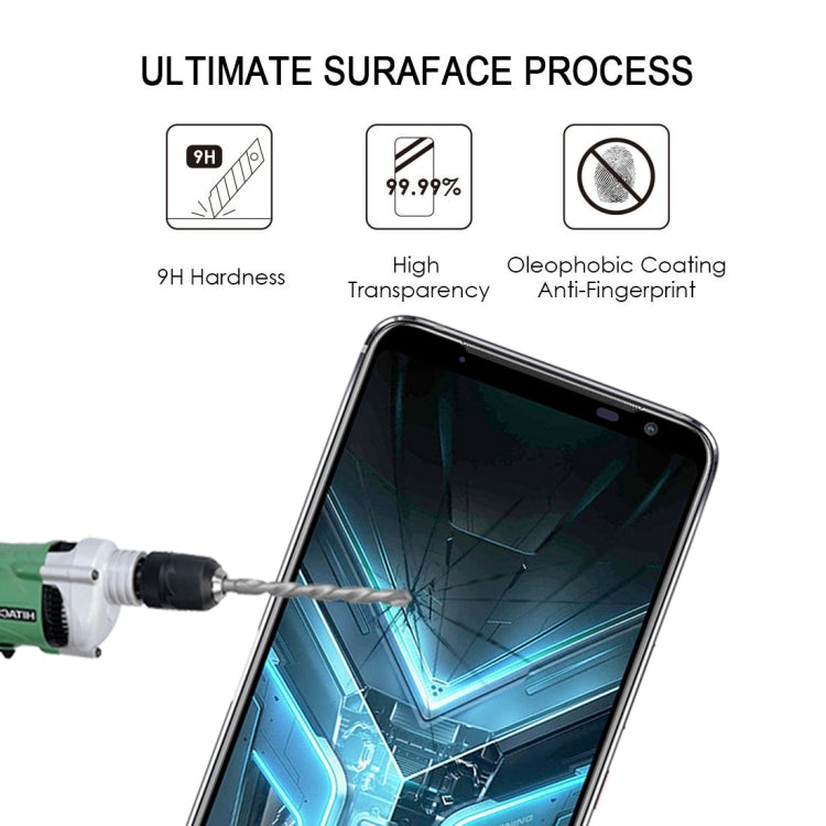 Pellicola in vetro temperato a schermo intero con colla completa, For Asus Rog Phone 3