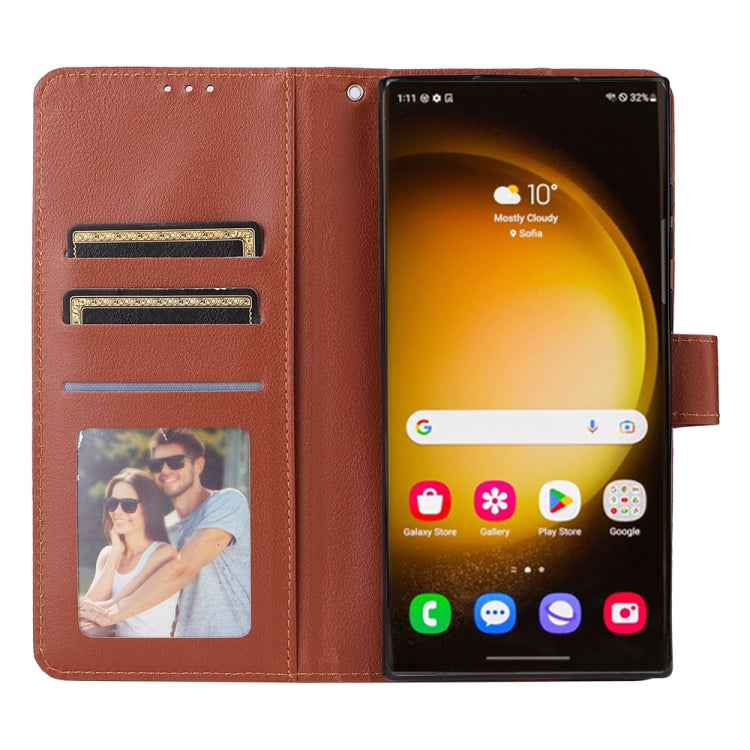 Custodia per cellulare multifunzionale in pelle con chiusura orizzontale con tre slot per schede, For Samsung Galaxy S24 Ultra 5G, For Samsung Galaxy S24+ 5G, For Samsung Galaxy S24 5G, For Samsung Galaxy A05s