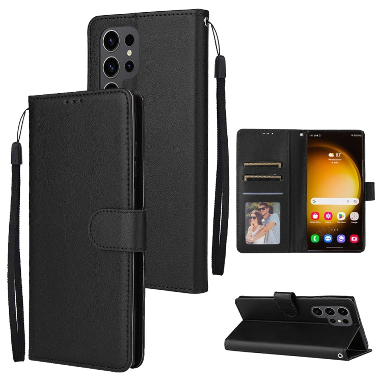 Custodia per cellulare multifunzionale in pelle con chiusura orizzontale con tre slot per schede, For Samsung Galaxy S24 Ultra 5G, For Samsung Galaxy S24+ 5G, For Samsung Galaxy S24 5G, For Samsung Galaxy A05s