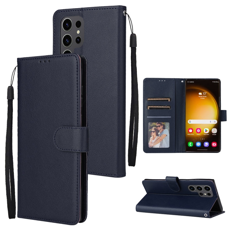 Custodia per cellulare multifunzionale in pelle con chiusura orizzontale con tre slot per schede, For Samsung Galaxy S24 Ultra 5G, For Samsung Galaxy S24+ 5G, For Samsung Galaxy S24 5G, For Samsung Galaxy A05s