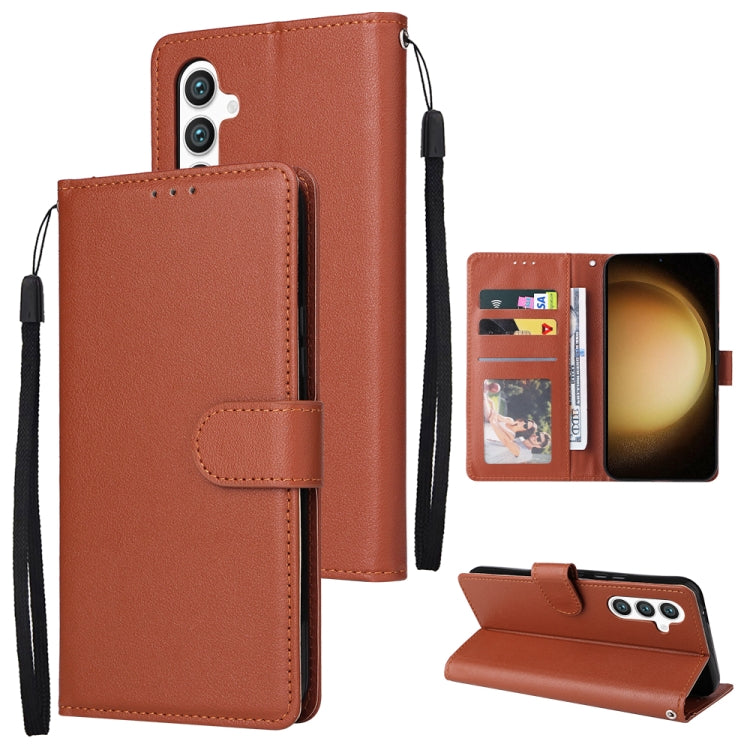 Custodia per cellulare multifunzionale in pelle con chiusura orizzontale con tre slot per schede, For Samsung Galaxy S24 Ultra 5G, For Samsung Galaxy S24+ 5G, For Samsung Galaxy S24 5G, For Samsung Galaxy A05s