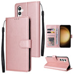 Custodia per cellulare multifunzionale in pelle con chiusura orizzontale con tre slot per schede, For Samsung Galaxy S24 Ultra 5G, For Samsung Galaxy S24+ 5G, For Samsung Galaxy S24 5G, For Samsung Galaxy A05s