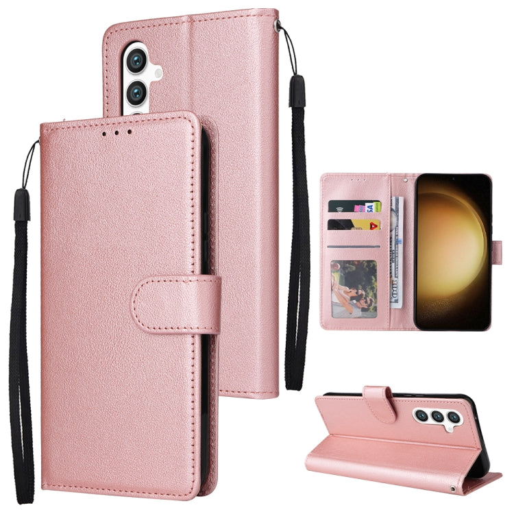Custodia per cellulare multifunzionale in pelle con chiusura orizzontale con tre slot per schede, For Samsung Galaxy S24 Ultra 5G, For Samsung Galaxy S24+ 5G, For Samsung Galaxy S24 5G, For Samsung Galaxy A05s