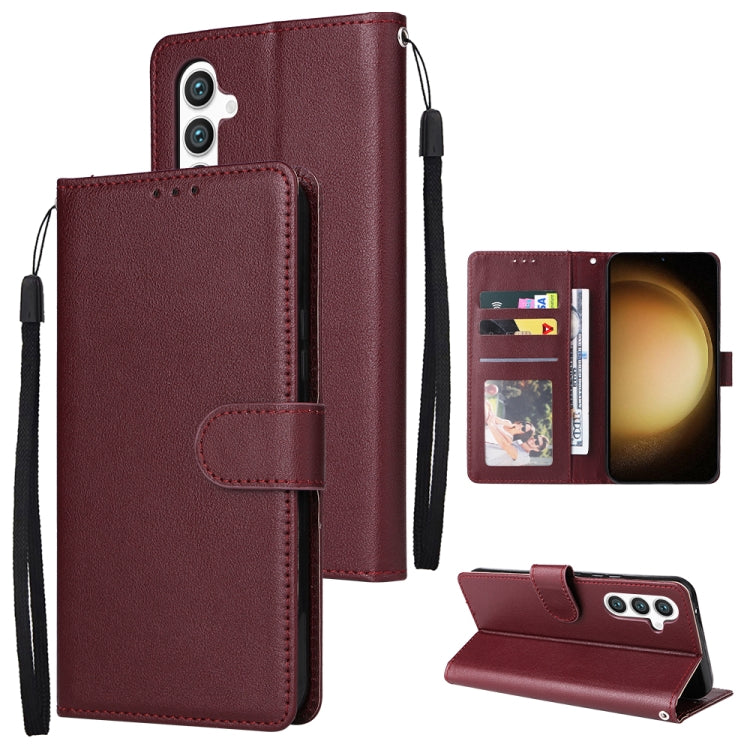 Custodia per cellulare multifunzionale in pelle con chiusura orizzontale con tre slot per schede, For Samsung Galaxy S24 Ultra 5G, For Samsung Galaxy S24+ 5G, For Samsung Galaxy S24 5G, For Samsung Galaxy A05s