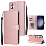 Custodia per cellulare multifunzionale in pelle con chiusura orizzontale con tre slot per schede, For Samsung Galaxy S24 Ultra 5G, For Samsung Galaxy S24+ 5G, For Samsung Galaxy S24 5G, For Samsung Galaxy A05s