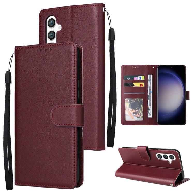 Custodia per cellulare multifunzionale in pelle con chiusura orizzontale con tre slot per schede, For Samsung Galaxy S24 Ultra 5G, For Samsung Galaxy S24+ 5G, For Samsung Galaxy S24 5G, For Samsung Galaxy A05s