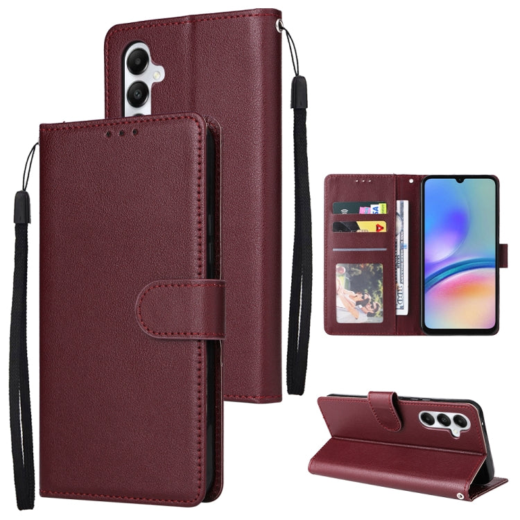 Custodia per cellulare multifunzionale in pelle con chiusura orizzontale con tre slot per schede, For Samsung Galaxy S24 Ultra 5G, For Samsung Galaxy S24+ 5G, For Samsung Galaxy S24 5G, For Samsung Galaxy A05s