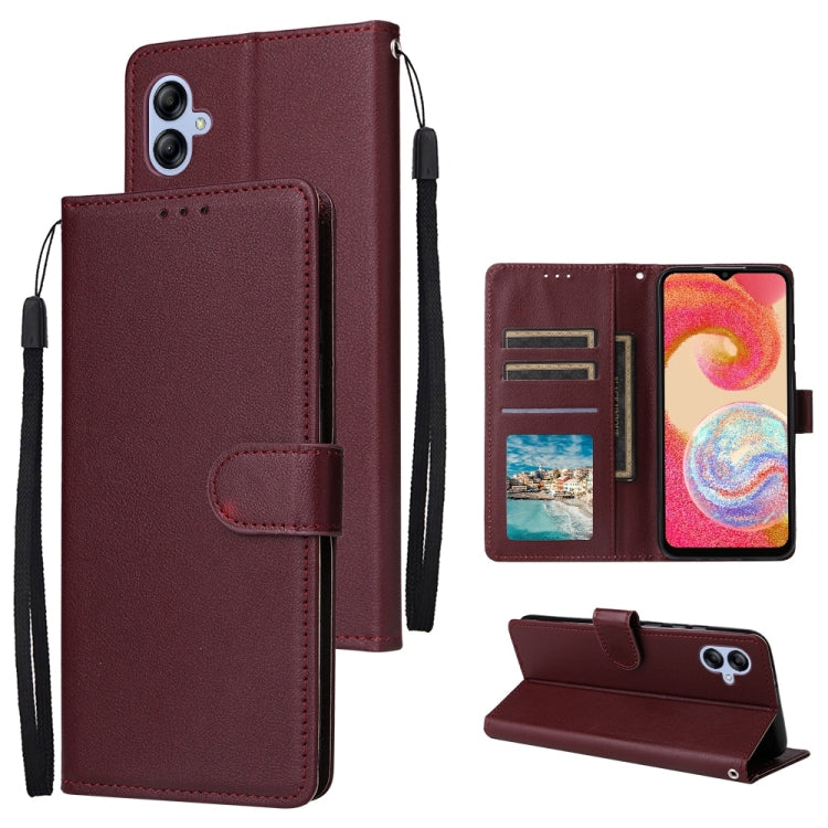 Custodia per cellulare multifunzionale in pelle con chiusura orizzontale con tre slot per schede, For Samsung Galaxy A04e
