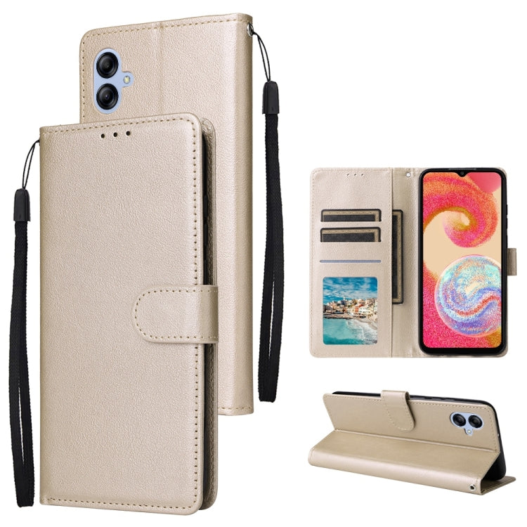 Custodia per cellulare multifunzionale in pelle con chiusura orizzontale con tre slot per schede, For Samsung Galaxy A04e