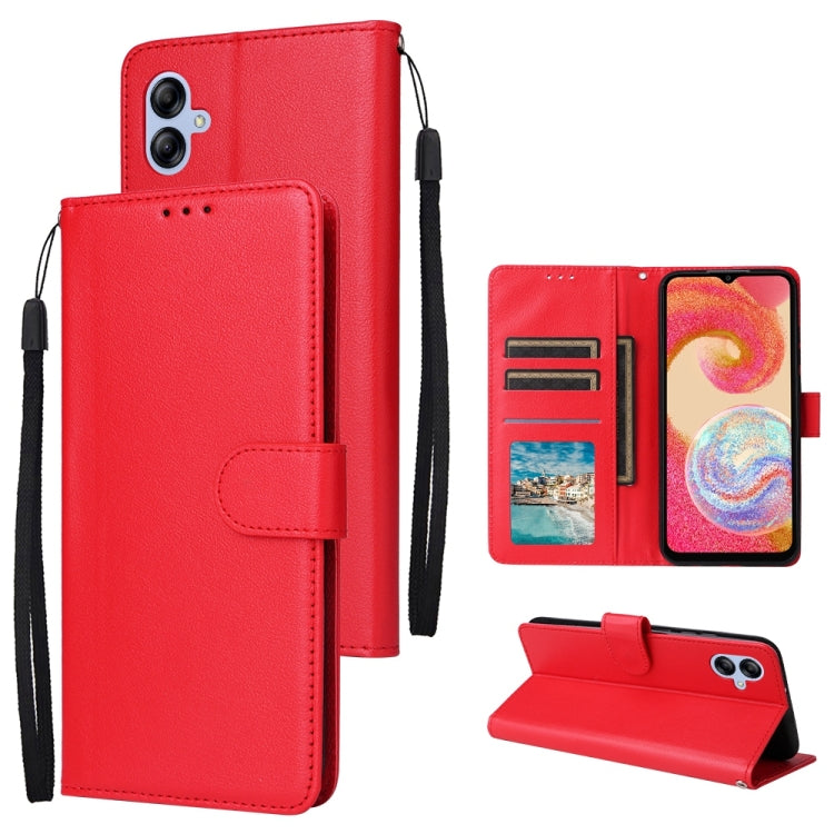 Custodia per cellulare multifunzionale in pelle con chiusura orizzontale con tre slot per schede, For Samsung Galaxy A04e