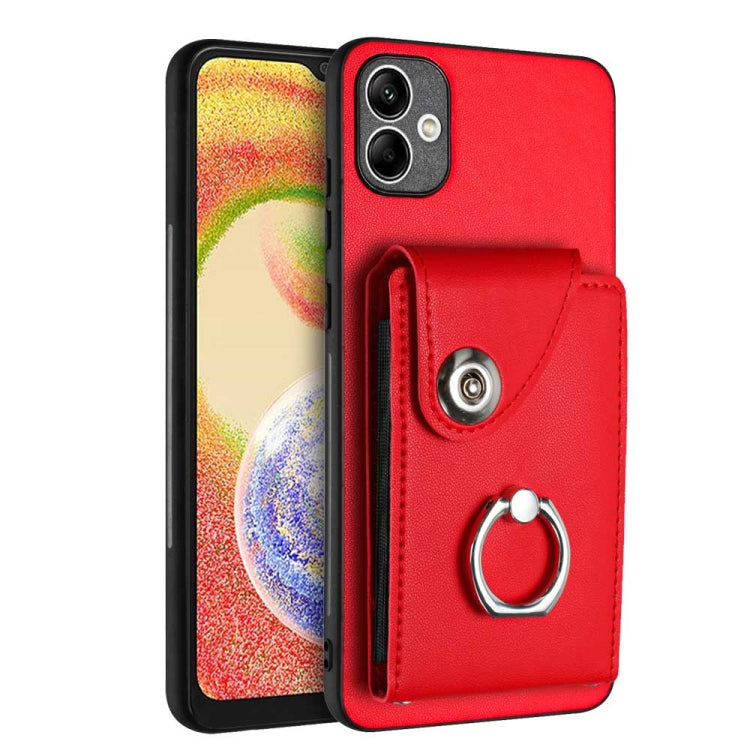 Custodia per telefono in PU con supporto per anello per borsa per carte d'organo, For Samsung Galaxy A24 4G, For Samsung Galaxy A04e / M04 / F04 4G, For Samsung Galaxy A34 5G, For Samsung Galaxy A54 5G