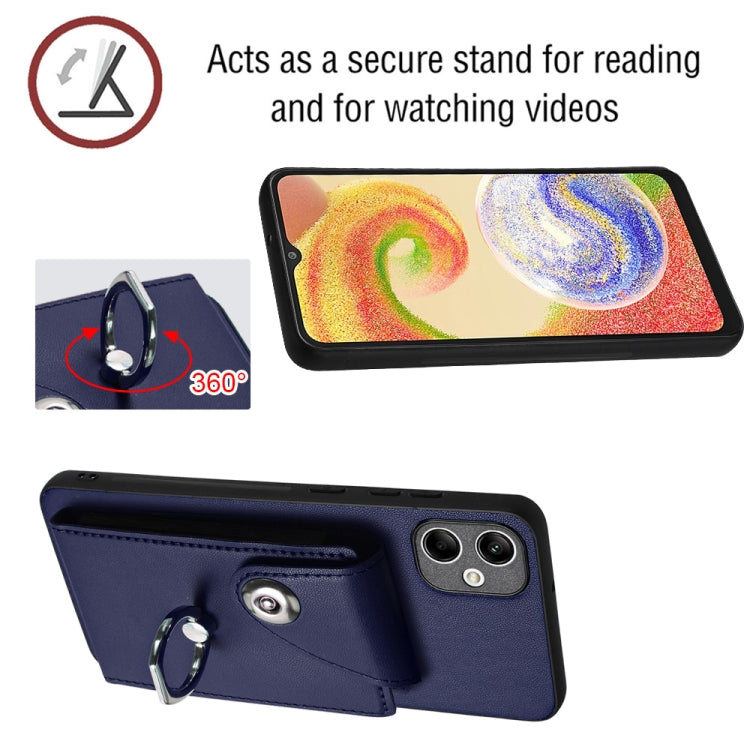 Custodia per telefono in PU con supporto per anello per borsa per carte d'organo, For Samsung Galaxy A05, For Samsung Galaxy A05s 4G, For Samsung Galaxy A25 5G Global, For Samsung Galaxy S23 FE 5G