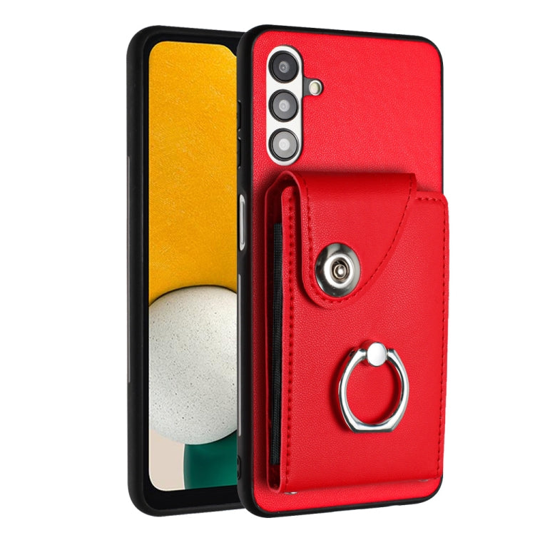Custodia per telefono in PU con supporto per anello per borsa per carte d'organo, For Samsung Galaxy A04 4G, For Samsung Galaxy A13 5G / A04s, For Samsung Galaxy S20 FE, For Samsung Galaxy A23 165.4mm