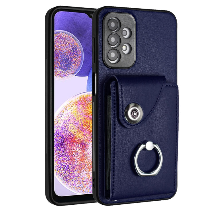 Custodia per telefono in PU con supporto per anello per borsa per carte d'organo, For Samsung Galaxy A04 4G, For Samsung Galaxy A13 5G / A04s, For Samsung Galaxy S20 FE, For Samsung Galaxy A23 165.4mm