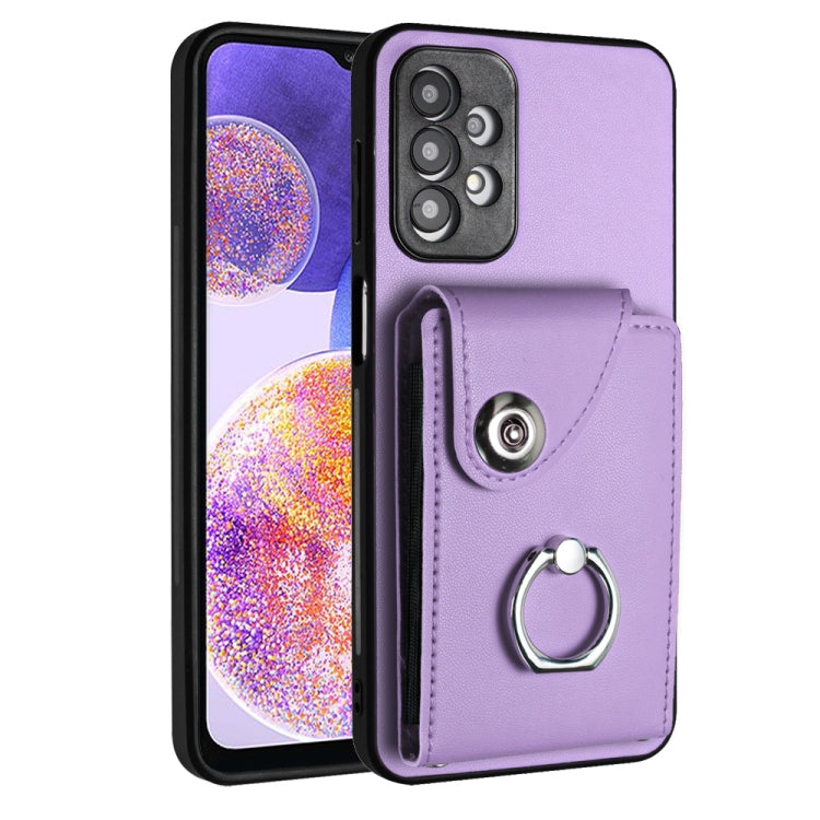 Custodia per telefono in PU con supporto per anello per borsa per carte d'organo, For Samsung Galaxy A04 4G, For Samsung Galaxy A13 5G / A04s, For Samsung Galaxy S20 FE, For Samsung Galaxy A23 165.4mm