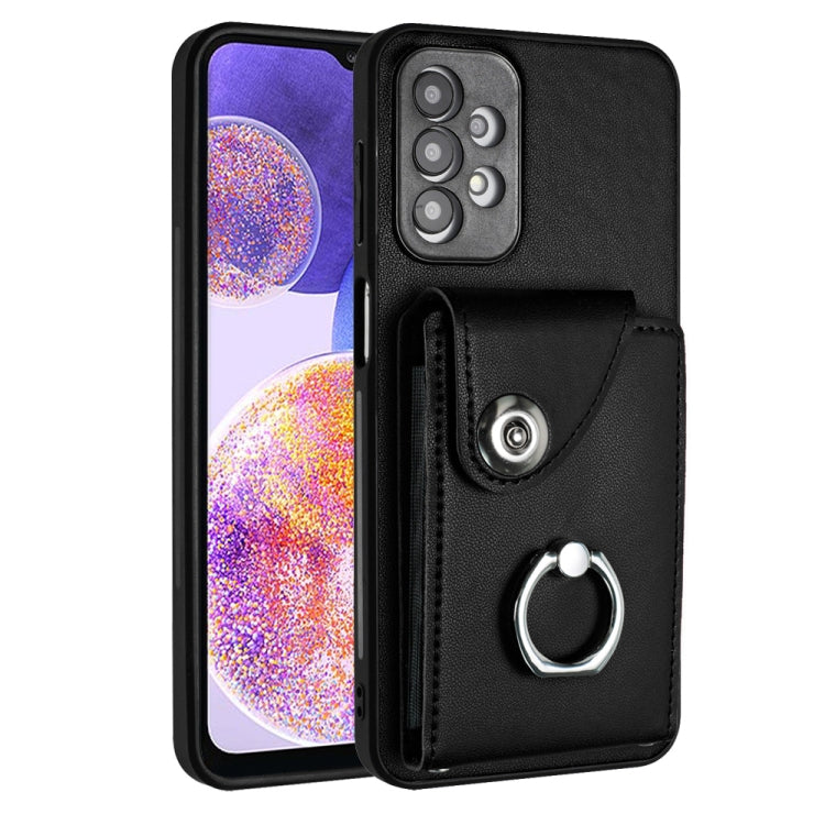 Custodia per telefono in PU con supporto per anello per borsa per carte d'organo, For Samsung Galaxy A04 4G, For Samsung Galaxy A13 5G / A04s, For Samsung Galaxy S20 FE, For Samsung Galaxy A23 165.4mm