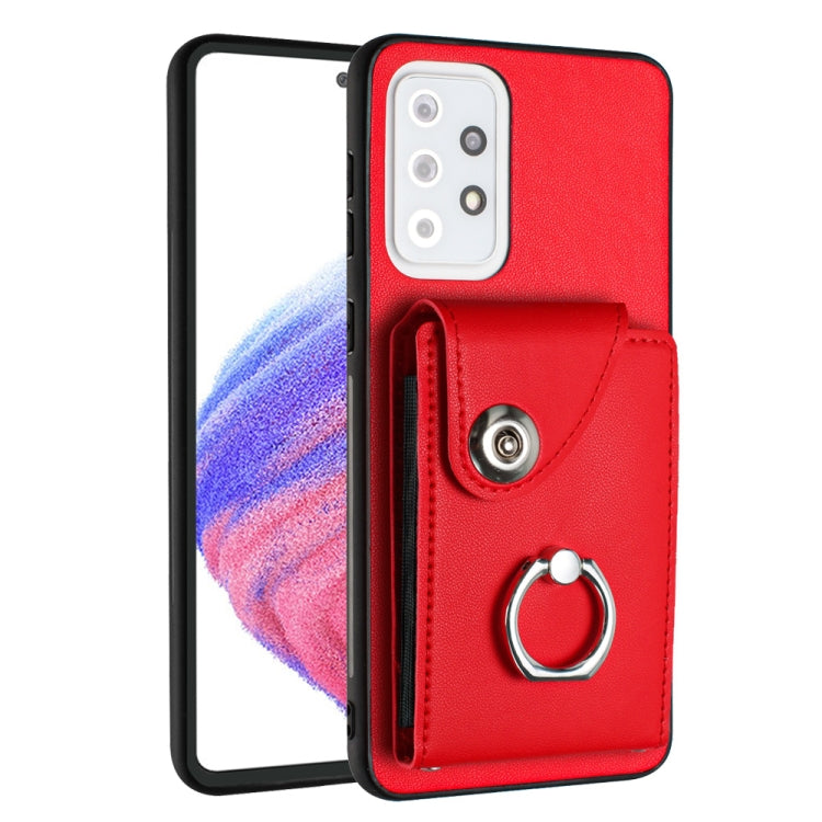 Custodia per telefono in PU con supporto per anello per borsa per carte d'organo, For Samsung Galaxy A53 5G, For Samsung Galaxy A33 5G, For Samsung Galaxy A13 4G, For Samsung Galaxy S22 Ultra 5G