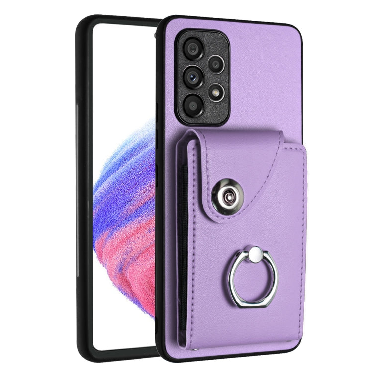 Custodia per telefono in PU con supporto per anello per borsa per carte d'organo, For Samsung Galaxy S22+ 5G, For Samsung Galaxy S22 5G, For Samsung Galaxy S21 FE 5G, For Samsung Galaxy A52 5G