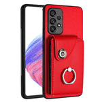 Custodia per telefono in PU con supporto per anello per borsa per carte d'organo, For Samsung Galaxy S22+ 5G, For Samsung Galaxy S22 5G, For Samsung Galaxy S21 FE 5G, For Samsung Galaxy A52 5G