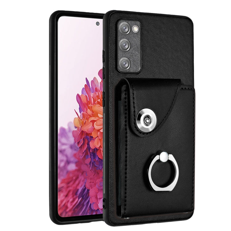Custodia per telefono in PU con supporto per anello per borsa per carte d'organo, For Samsung Galaxy A04 4G, For Samsung Galaxy A13 5G / A04s, For Samsung Galaxy S20 FE, For Samsung Galaxy A23 165.4mm