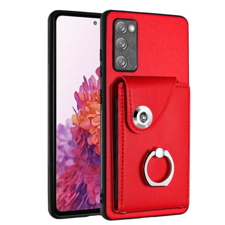 Custodia per telefono in PU con supporto per anello per borsa per carte d'organo, For Samsung Galaxy A04 4G, For Samsung Galaxy A13 5G / A04s, For Samsung Galaxy S20 FE, For Samsung Galaxy A23 165.4mm