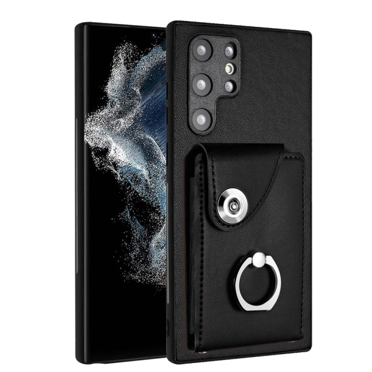 Custodia per telefono in PU con supporto per anello per borsa per carte d'organo, For Samsung Galaxy A53 5G, For Samsung Galaxy A33 5G, For Samsung Galaxy A13 4G, For Samsung Galaxy S22 Ultra 5G