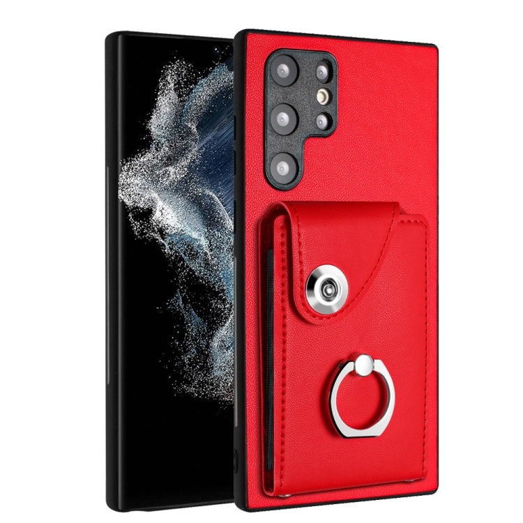 Custodia per telefono in PU con supporto per anello per borsa per carte d'organo, For Samsung Galaxy A53 5G, For Samsung Galaxy A33 5G, For Samsung Galaxy A13 4G, For Samsung Galaxy S22 Ultra 5G