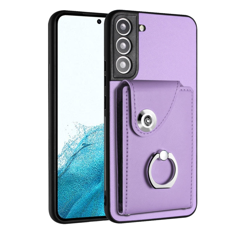 Custodia per telefono in PU con supporto per anello per borsa per carte d'organo, For Samsung Galaxy S22+ 5G, For Samsung Galaxy S22 5G, For Samsung Galaxy S21 FE 5G, For Samsung Galaxy A52 5G