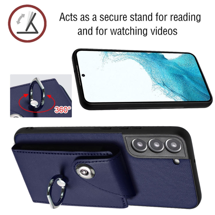 Custodia per telefono in PU con supporto per anello per borsa per carte d'organo, For Samsung Galaxy S22+ 5G, For Samsung Galaxy S22 5G, For Samsung Galaxy S21 FE 5G, For Samsung Galaxy A52 5G