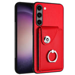 Custodia per telefono in PU con supporto per anello per borsa per carte d'organo, For Samsung Galaxy S23 Ultra 5G, For Samsung Galaxy S23+ 5G, For Samsung Galaxy S23 5G, For Samsung Galaxy A14 5G