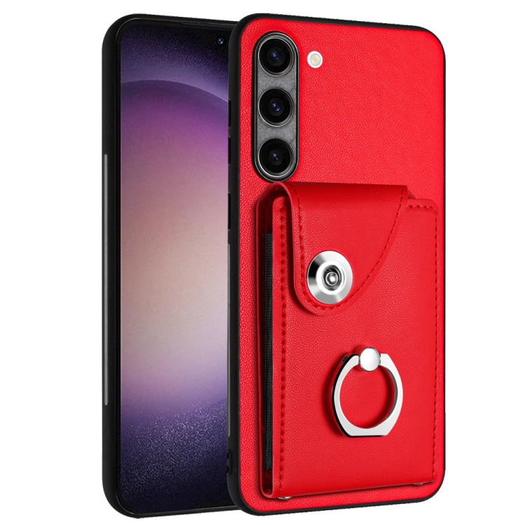 Custodia per telefono in PU con supporto per anello per borsa per carte d'organo, For Samsung Galaxy S23 Ultra 5G, For Samsung Galaxy S23+ 5G, For Samsung Galaxy S23 5G, For Samsung Galaxy A14 5G