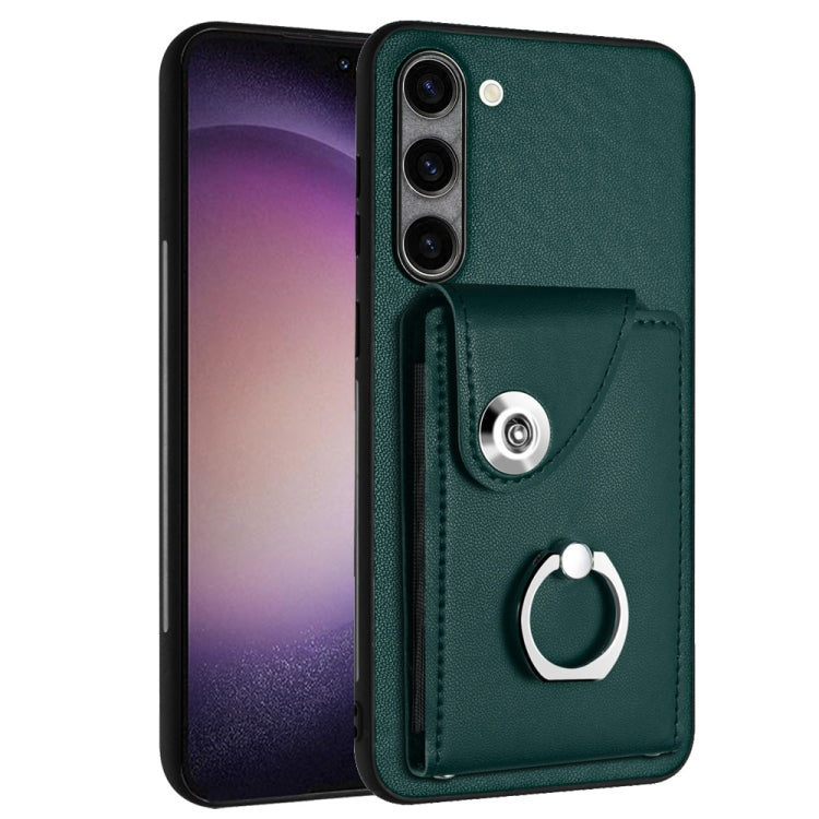 Custodia per telefono in PU con supporto per anello per borsa per carte d'organo, For Samsung Galaxy S23 Ultra 5G, For Samsung Galaxy S23+ 5G, For Samsung Galaxy S23 5G, For Samsung Galaxy A14 5G
