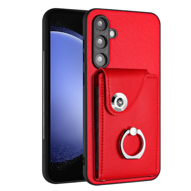 Custodia per telefono in PU con supporto per anello per borsa per carte d'organo, For Samsung Galaxy A05, For Samsung Galaxy A05s 4G, For Samsung Galaxy A25 5G Global, For Samsung Galaxy S23 FE 5G