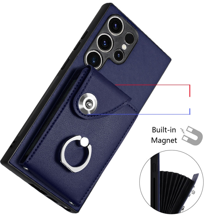 Custodia per telefono in PU con supporto per anello per borsa per carte d'organo, For Samsung Galaxy S23 Ultra 5G, For Samsung Galaxy S23+ 5G, For Samsung Galaxy S23 5G, For Samsung Galaxy A14 5G