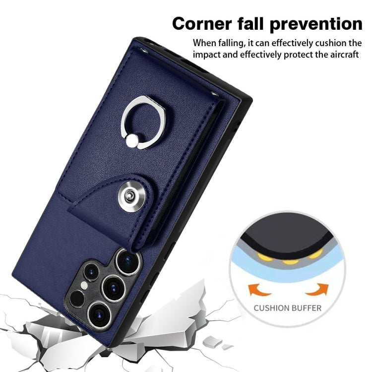 Custodia per telefono in PU con supporto per anello per borsa per carte d'organo, For Samsung Galaxy S23 Ultra 5G, For Samsung Galaxy S23+ 5G, For Samsung Galaxy S23 5G, For Samsung Galaxy A14 5G