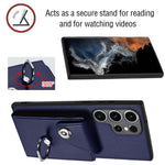 Custodia per telefono in PU con supporto per anello per borsa per carte d'organo, For Samsung Galaxy S23 Ultra 5G, For Samsung Galaxy S23+ 5G, For Samsung Galaxy S23 5G, For Samsung Galaxy A14 5G