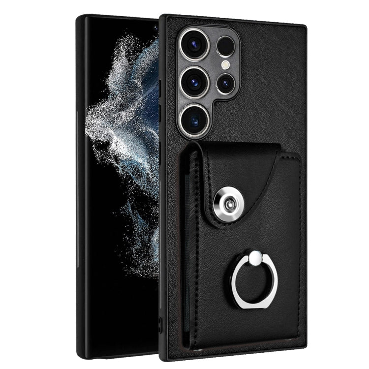 Custodia per telefono in PU con supporto per anello per borsa per carte d'organo, For Samsung Galaxy S23 Ultra 5G, For Samsung Galaxy S23+ 5G, For Samsung Galaxy S23 5G, For Samsung Galaxy A14 5G