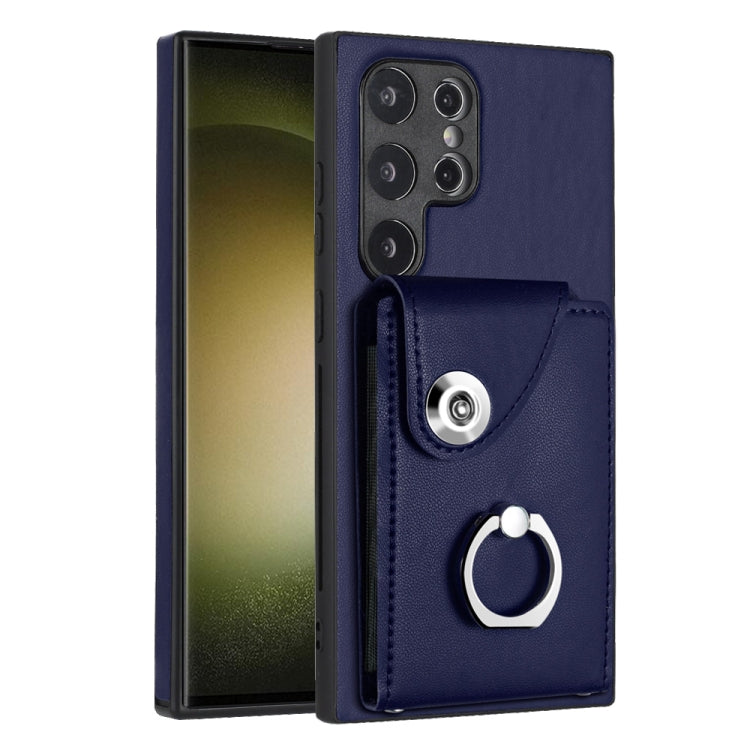 Custodia per telefono in PU con supporto per anello per borsa per carte d'organo, For Samsung Galaxy S24 Ultra 5G, For Samsung Galaxy S24+ 5G, For Samsung Galaxy S24 5G, For Samsung Galaxy A15 4G