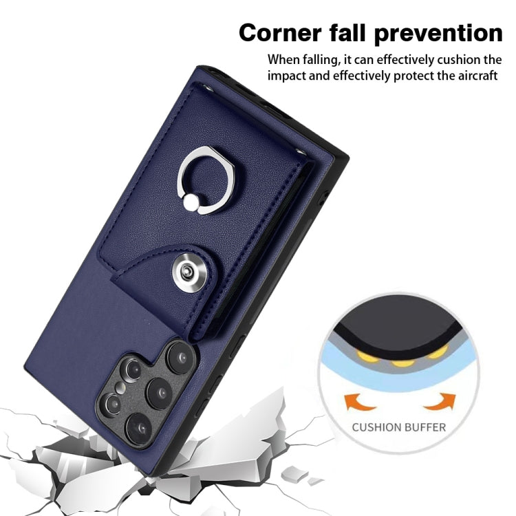 Custodia per telefono in PU con supporto per anello per borsa per carte d'organo, For Samsung Galaxy S24 Ultra 5G, For Samsung Galaxy S24+ 5G, For Samsung Galaxy S24 5G, For Samsung Galaxy A15 4G