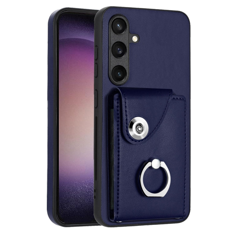 Custodia per telefono in PU con supporto per anello per borsa per carte d'organo, For Samsung Galaxy S24 Ultra 5G, For Samsung Galaxy S24+ 5G, For Samsung Galaxy S24 5G, For Samsung Galaxy A15 4G