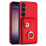 Custodia per telefono in PU con supporto per anello per borsa per carte d'organo, For Samsung Galaxy S24 Ultra 5G, For Samsung Galaxy S24+ 5G, For Samsung Galaxy S24 5G, For Samsung Galaxy A15 4G