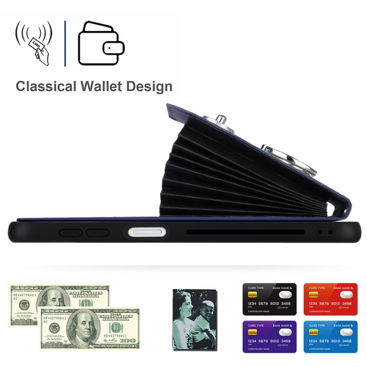 Custodia per telefono in PU con supporto per anello per borsa per carte d'organo, For Samsung Galaxy A12