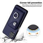 Custodia per telefono in PU con supporto per anello per borsa per carte d'organo, For Samsung Galaxy A12