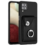 Custodia per telefono in PU con supporto per anello per borsa per carte d'organo, For Samsung Galaxy A12