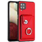 Custodia per telefono in PU con supporto per anello per borsa per carte d'organo, For Samsung Galaxy A12