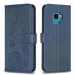 Custodia per telefono in pelle goffrata a quattro foglie, For Samsung Galaxy S9
