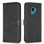 Custodia per telefono in pelle goffrata a quattro foglie, For Samsung Galaxy S9